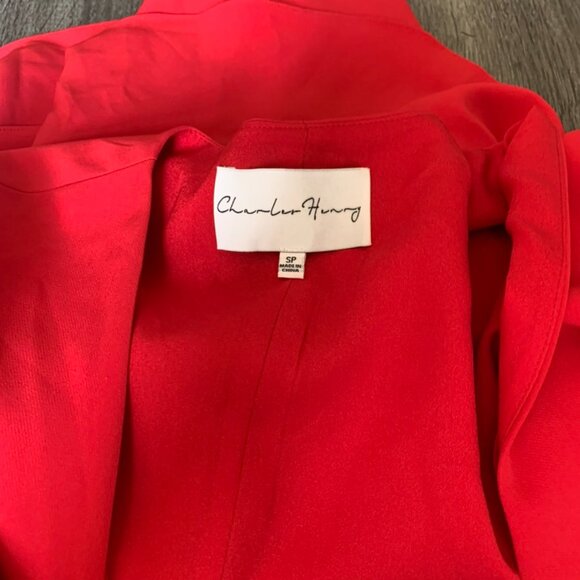 Charles Henry Red Ruffle Tiered Wrap Dress Small - Picture 5 of 7